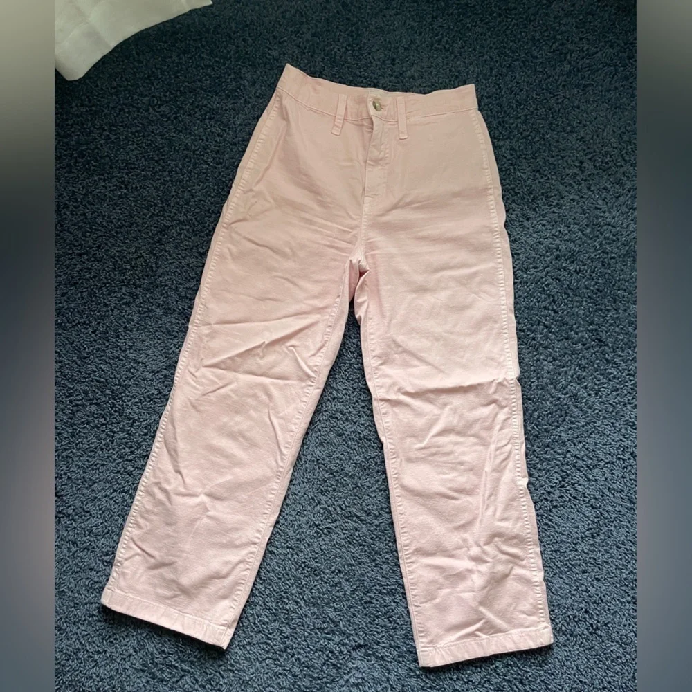 J Crew Slim Wideleg Pant Washed Pink Canvas size 25